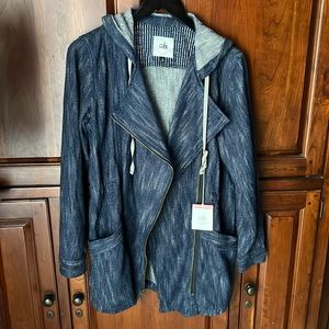 CAbi chambray denim zip up coat jacket size Medium (M)